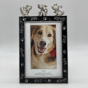 New Metal and Black Enamel Puppy Dog Frame 4x6